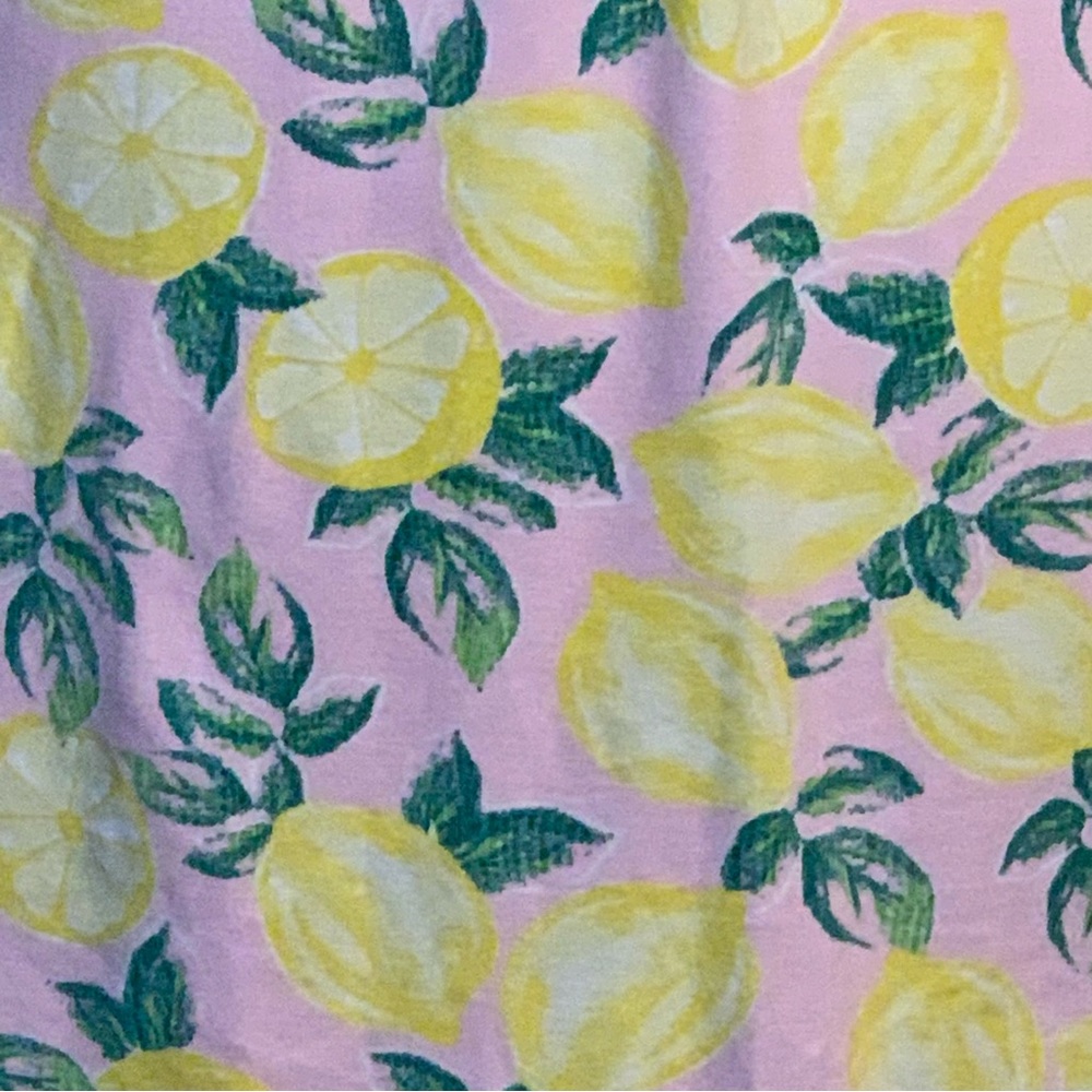 C&C CALIFORNIA Lemon Print Dress Pink Medium Knit Sleeveless - Picture 9 of 11